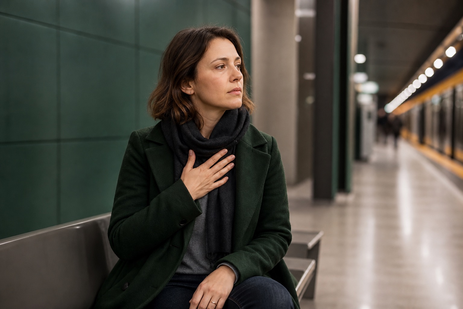 Personne attentive à ses sensations corporelles, illustrant l'alarme automatique