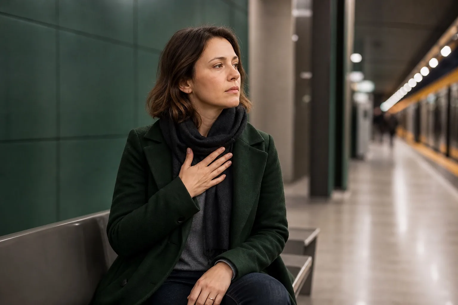 Personne attentive à ses sensations corporelles, illustrant l'alarme automatique